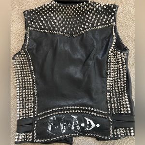 studded punk genuine leather British biker vest “Reasonable offer excepted”